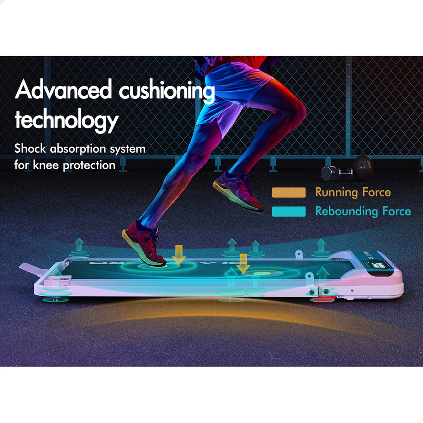 BLACK LORD Treadmill Electric Walking Pad Folding Incline Magnetic Remote Pink