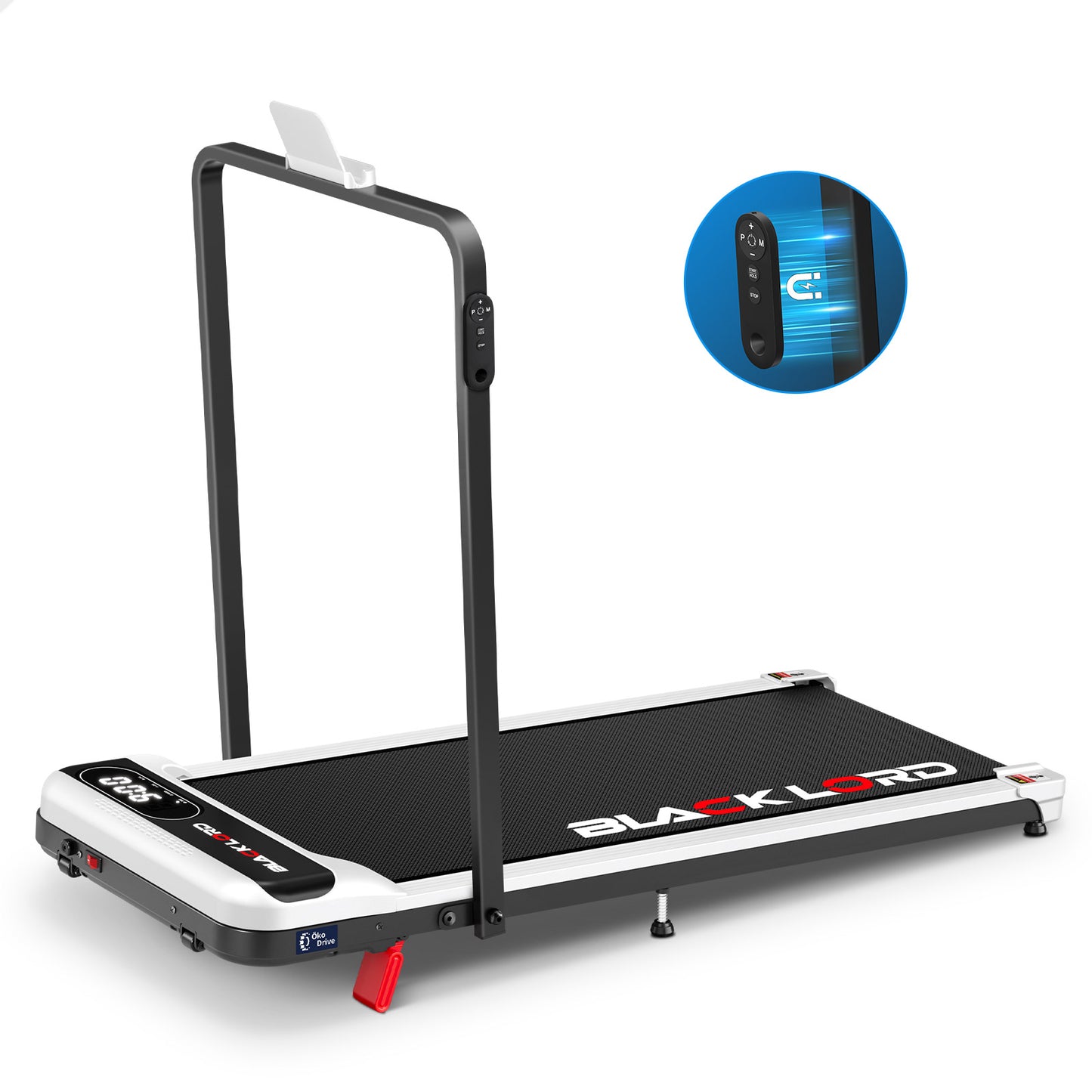 BLACK LORD Treadmill Electric Walking Pad Folding Incline Magnetic Remote White