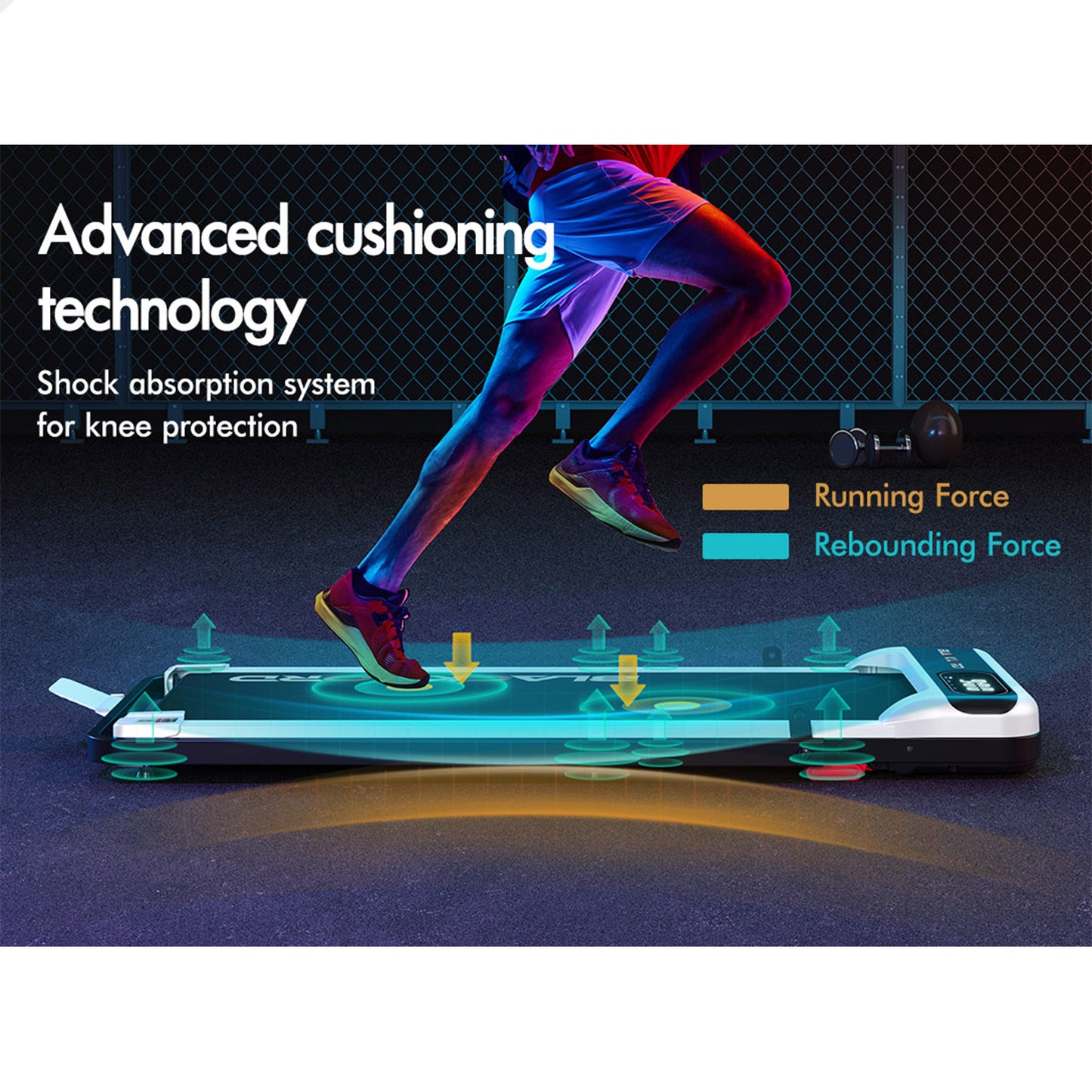 BLACK LORD Treadmill Electric Walking Pad Folding Incline Magnetic Remote White