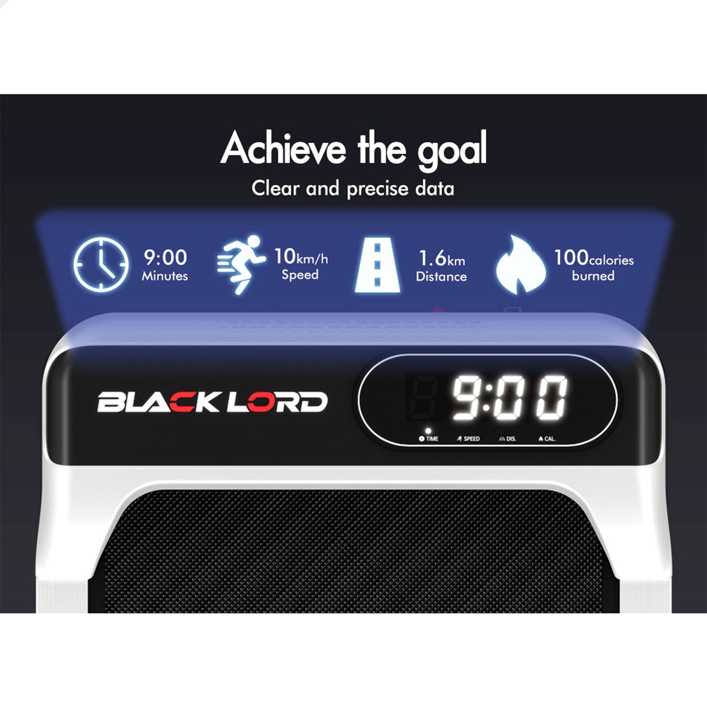 BLACK LORD Treadmill Electric Walking Pad Folding Incline Magnetic Remote White