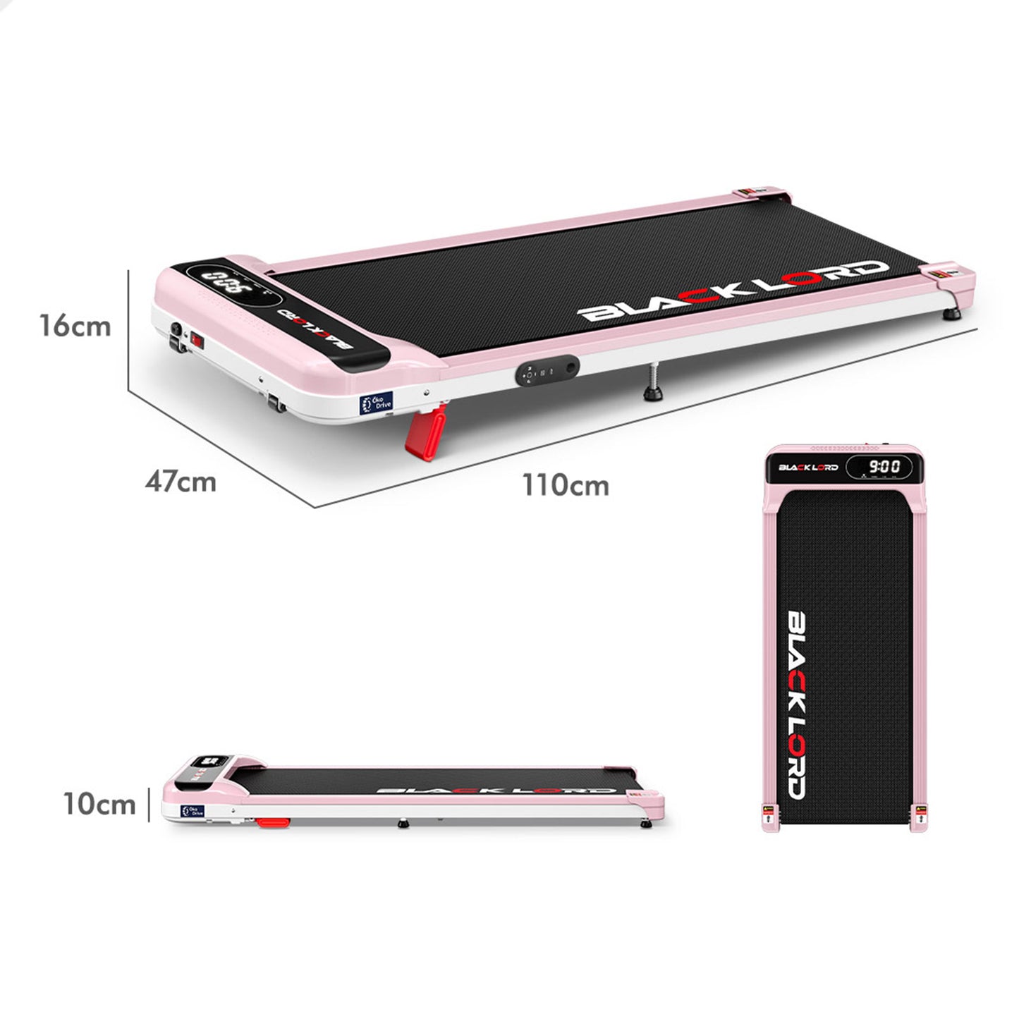 BLACK LORD Treadmill Electric Walking Pad Incline Home Gym Magnetic Remote Pink