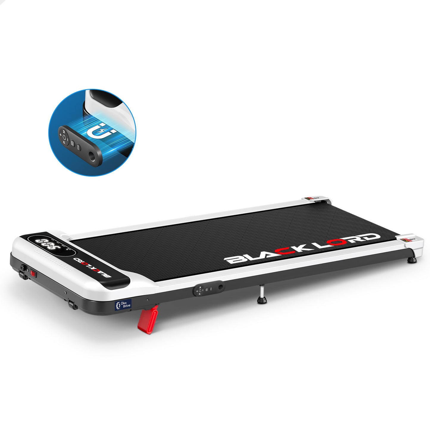 BLACK LORD Treadmill Electric Walking Pad Incline Home Gym Magnetic Remote White