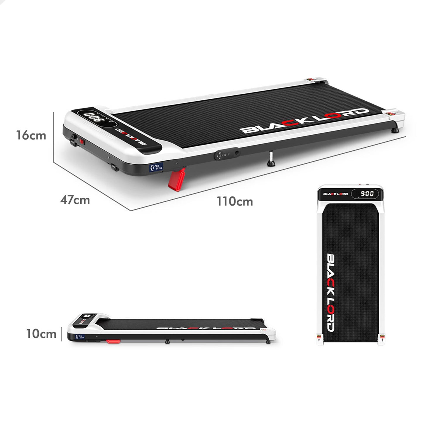 BLACK LORD Treadmill Electric Walking Pad Incline Home Gym Magnetic Remote White