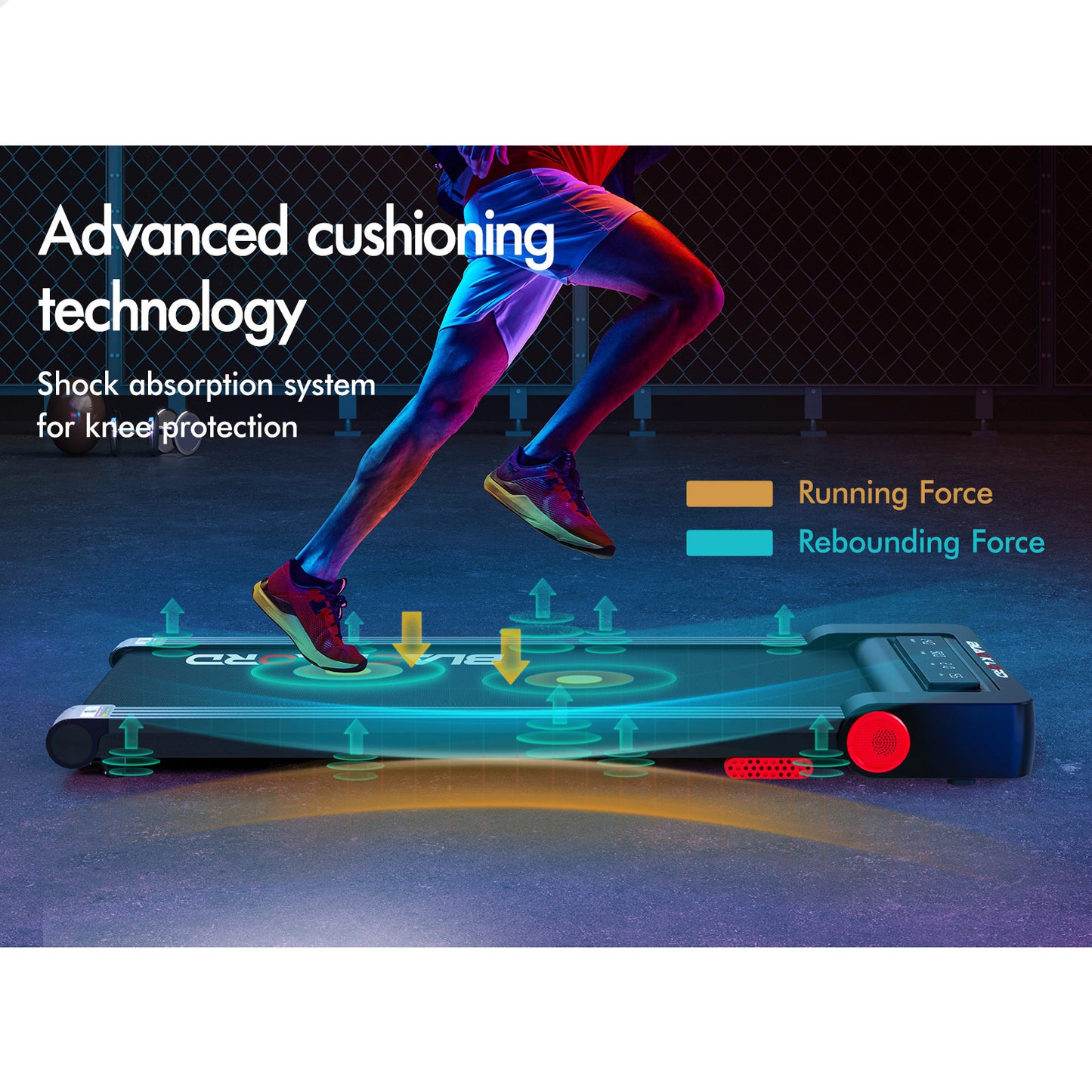 BLACK LORD Treadmill Electric Walking Pad Under Desk Home Gym Fitness 450mm Belt