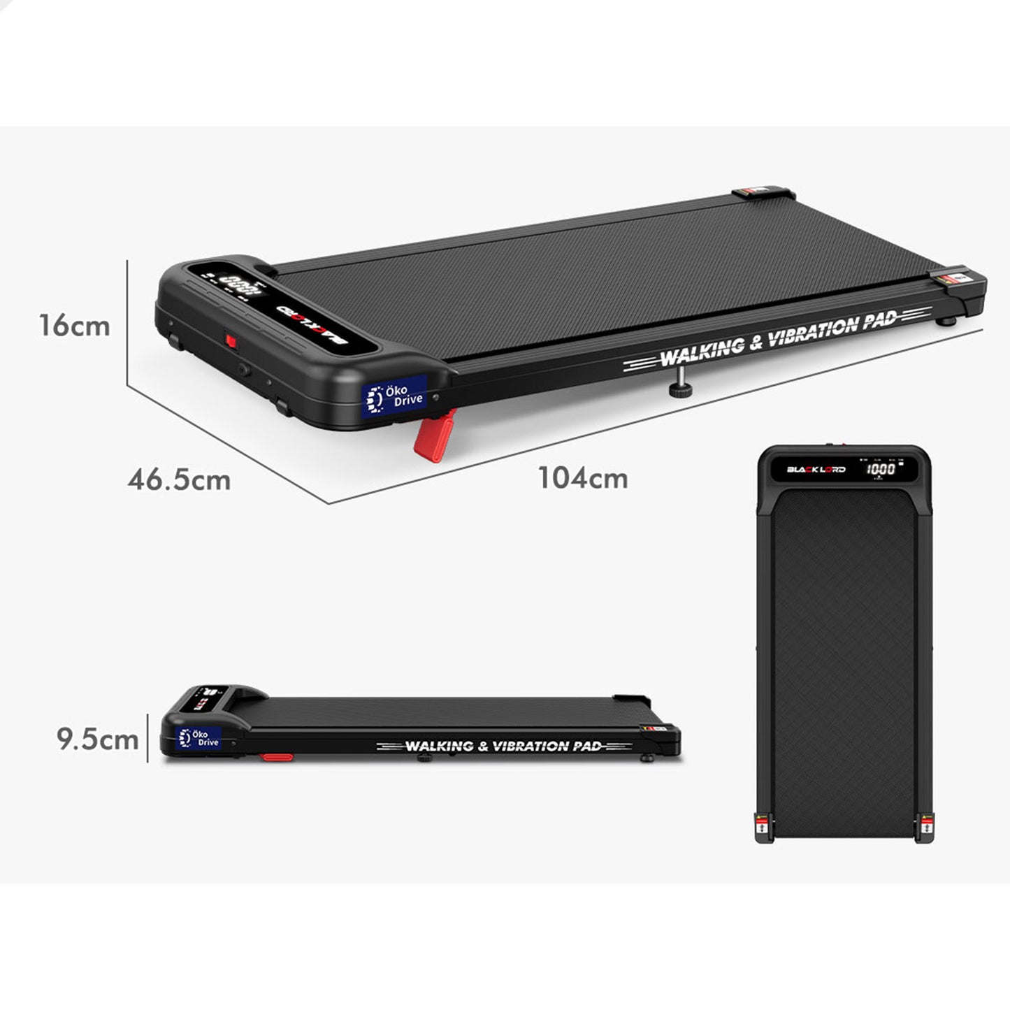 BLACK LORD Treadmill 4-in-1 Walking Vibration Pad Incline with Magnetic Remote