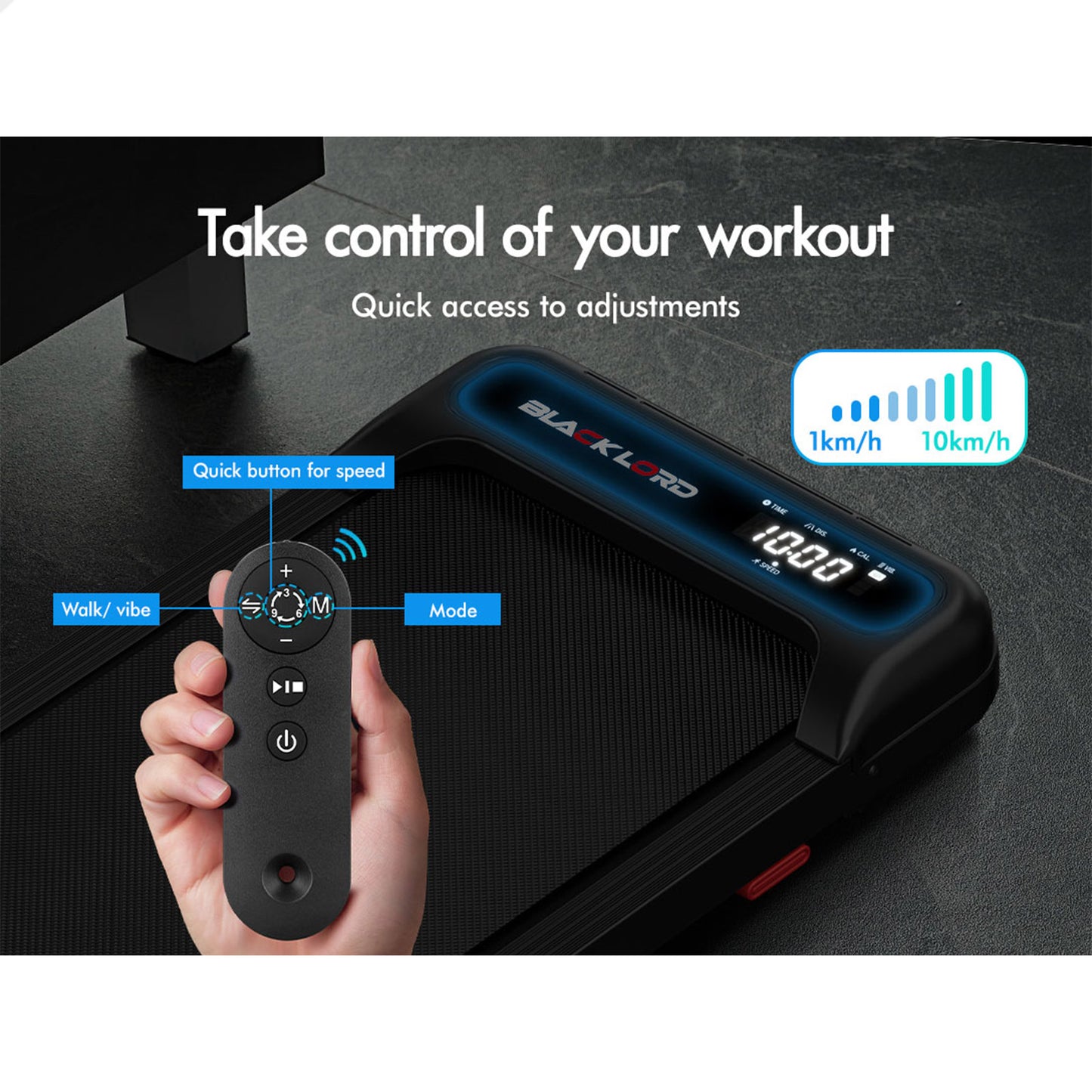 BLACK LORD Treadmill 4-in-1 Walking Vibration Pad Incline with Magnetic Remote