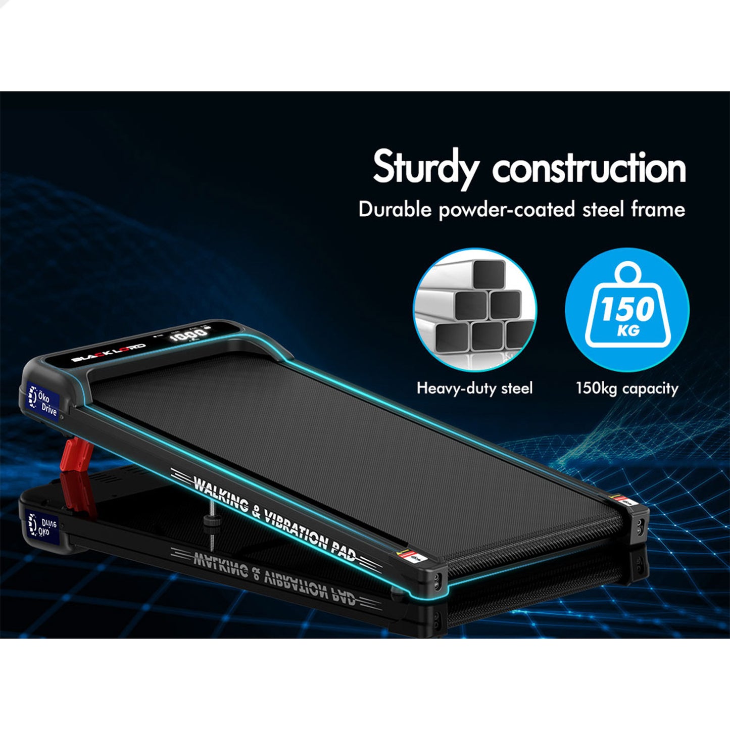 BLACK LORD Treadmill 4-in-1 Walking Vibration Pad Incline with Magnetic Remote