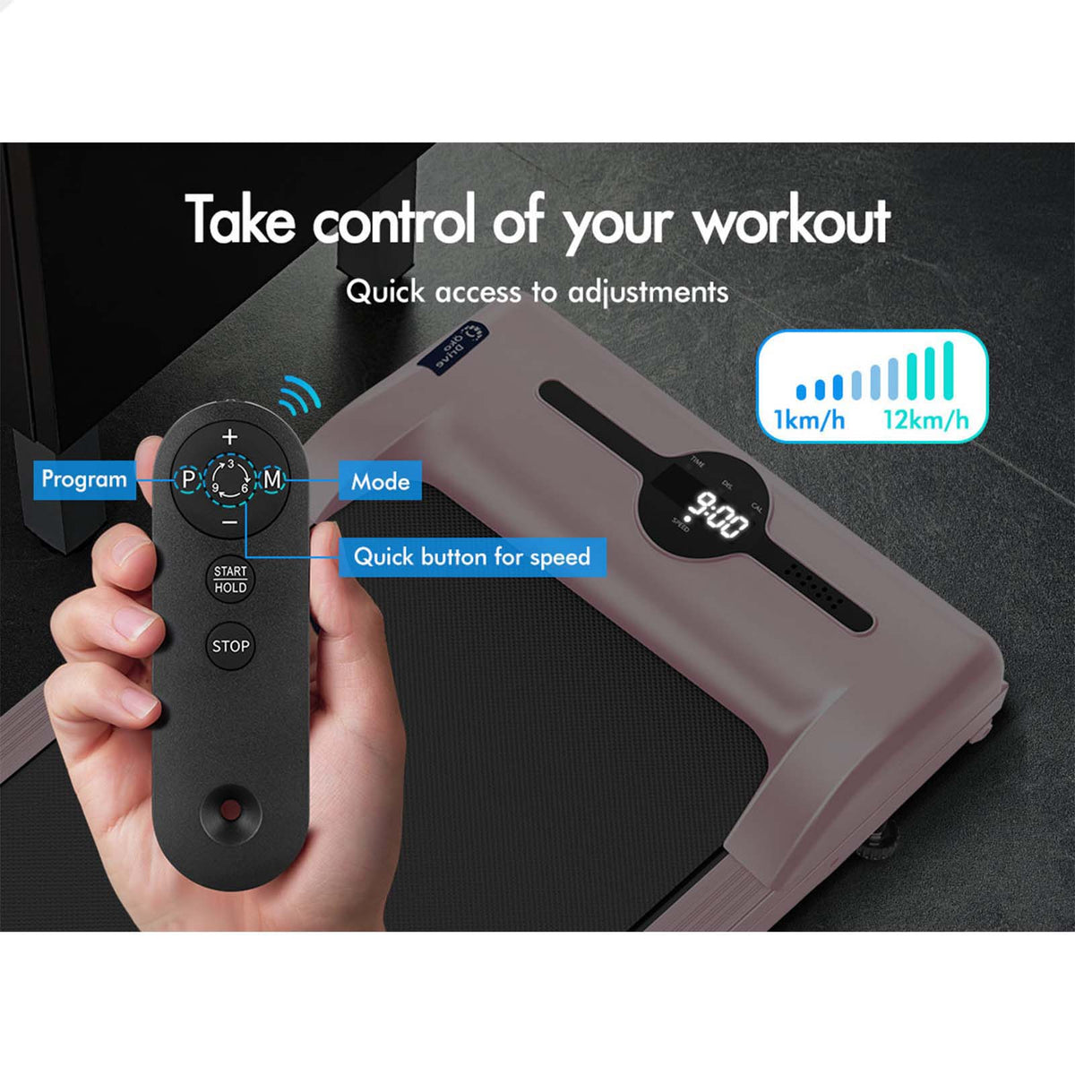 BLACK LORD Treadmill Electric Walking Pad Foldable Home Gym Fitness Pink