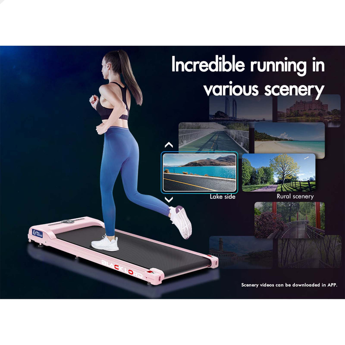 BLACK LORD Treadmill Electric Walking Pad Foldable Home Gym Fitness Pink