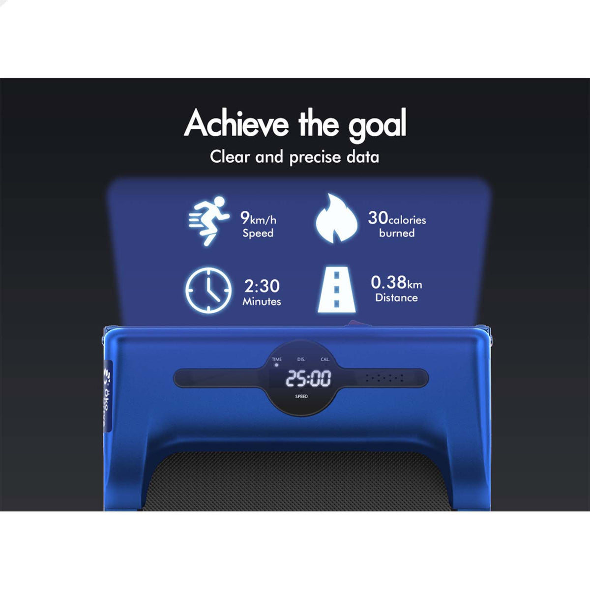 BLACK LORD Treadmill Electric Walking Pad Fitness Machine Home Gym Blue