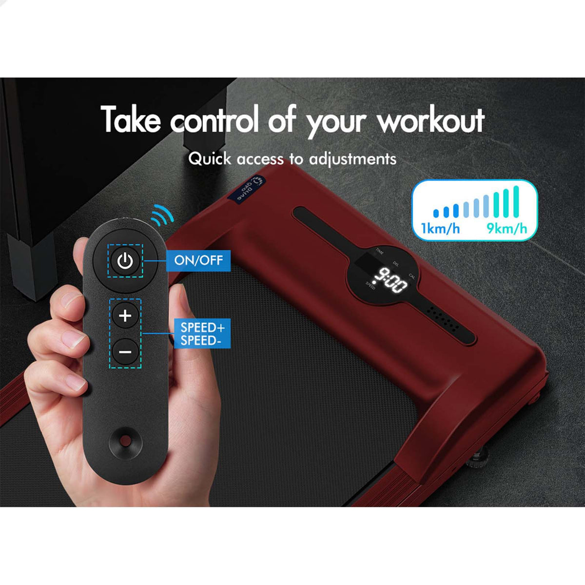 BLACK LORD Treadmill Electric Walking Pad Fitness Machine Home Gym Red