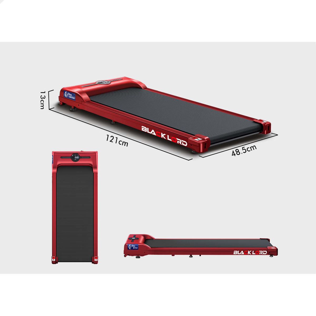 BLACK LORD Treadmill Electric Walking Pad Fitness Machine Home Gym Red