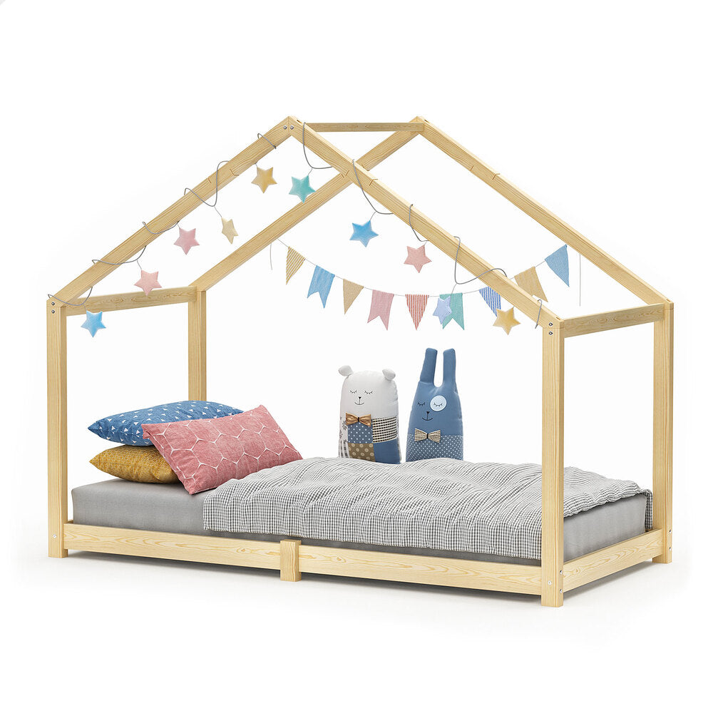 ALFORDSON Kids Bed Frame Wooden Timber Single House Frame Candice Oak