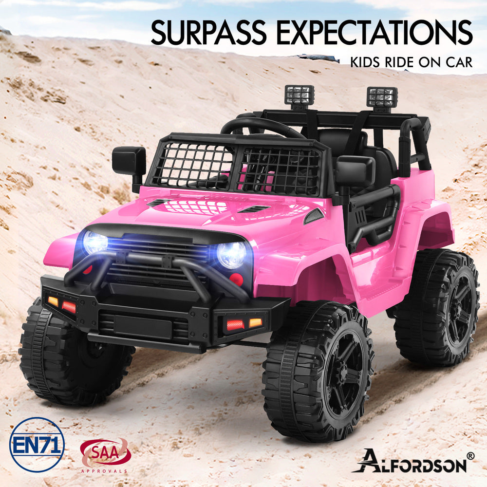 ALFORDSON Kids Ride On Car Toy Jeep Electric 12V 60W Motors R/C LED Lights Pink