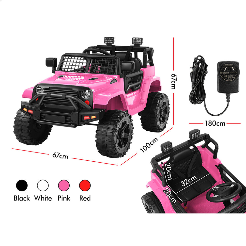 ALFORDSON Kids Ride On Car Toy Jeep Electric 12V 60W Motors R/C LED Lights Pink