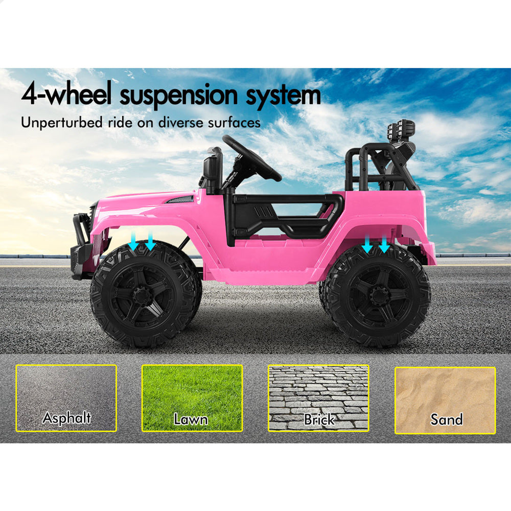 ALFORDSON Kids Ride On Car Toy Jeep Electric 12V 60W Motors R/C LED Lights Pink