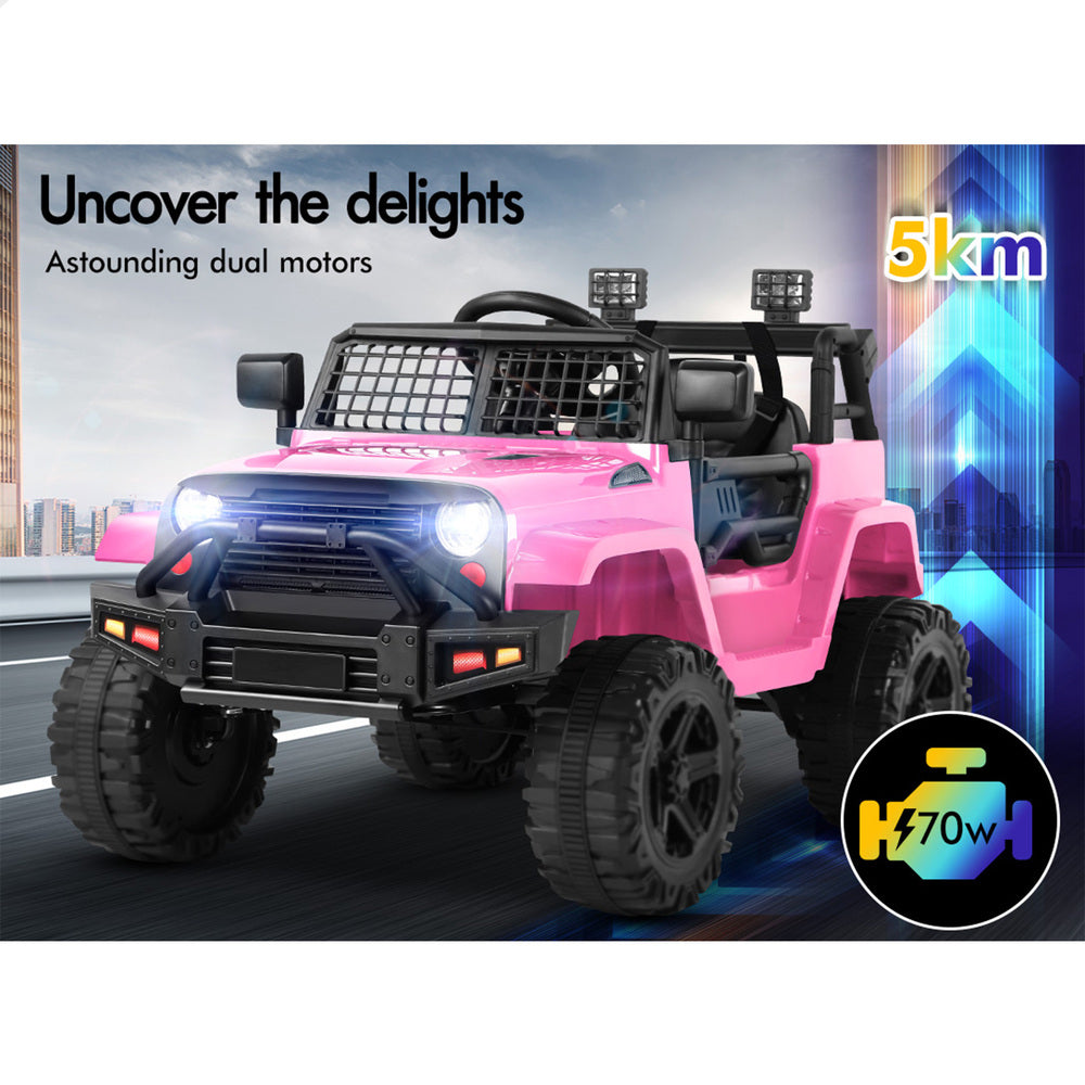 ALFORDSON Kids Ride On Car Toy Jeep Electric 12V 60W Motors R/C LED Lights Pink