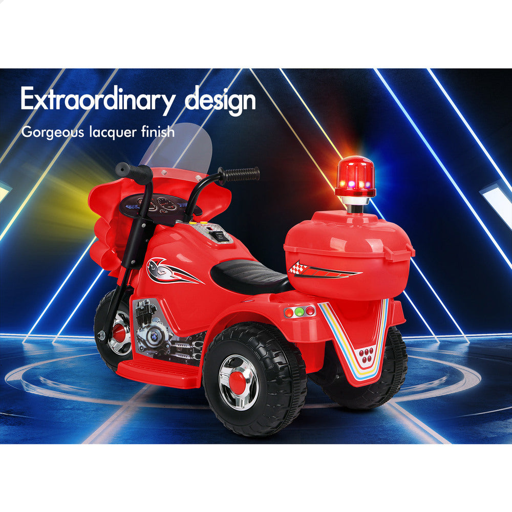 ALFORDSON Kids Ride On Car Police Motorcycle 6V Electric Toy 25W Motor MP3 Red