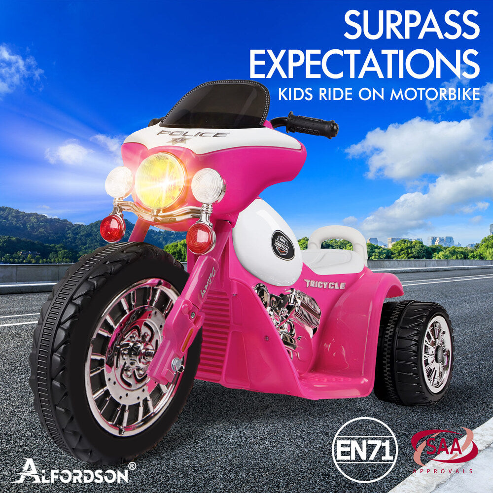 ALFORDSON Kids Ride On Car Electric Motorcycle 25W Motor Harley-Inspired Pink