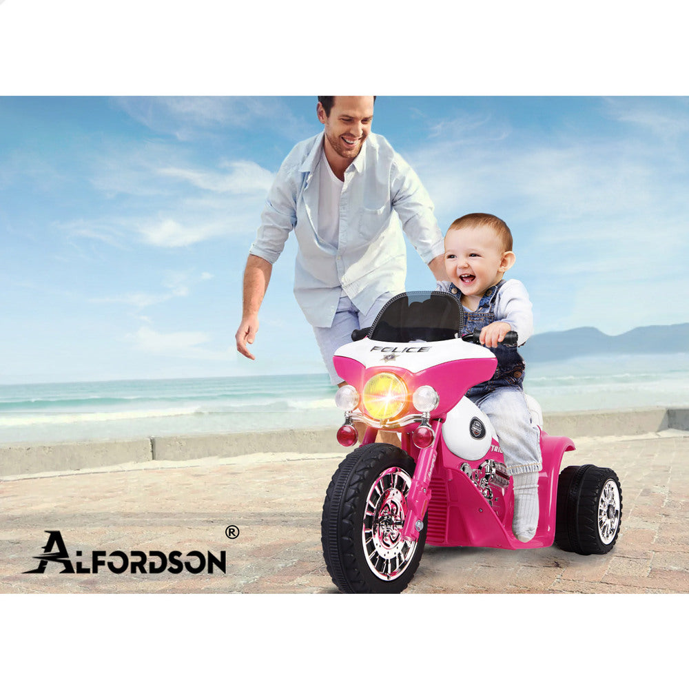 ALFORDSON Kids Ride On Car Electric Motorcycle 25W Motor Harley-Inspired Pink