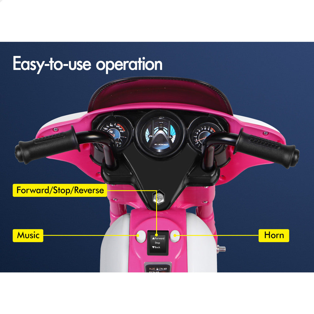 ALFORDSON Kids Ride On Car Electric Motorcycle 25W Motor Harley-Inspired Pink