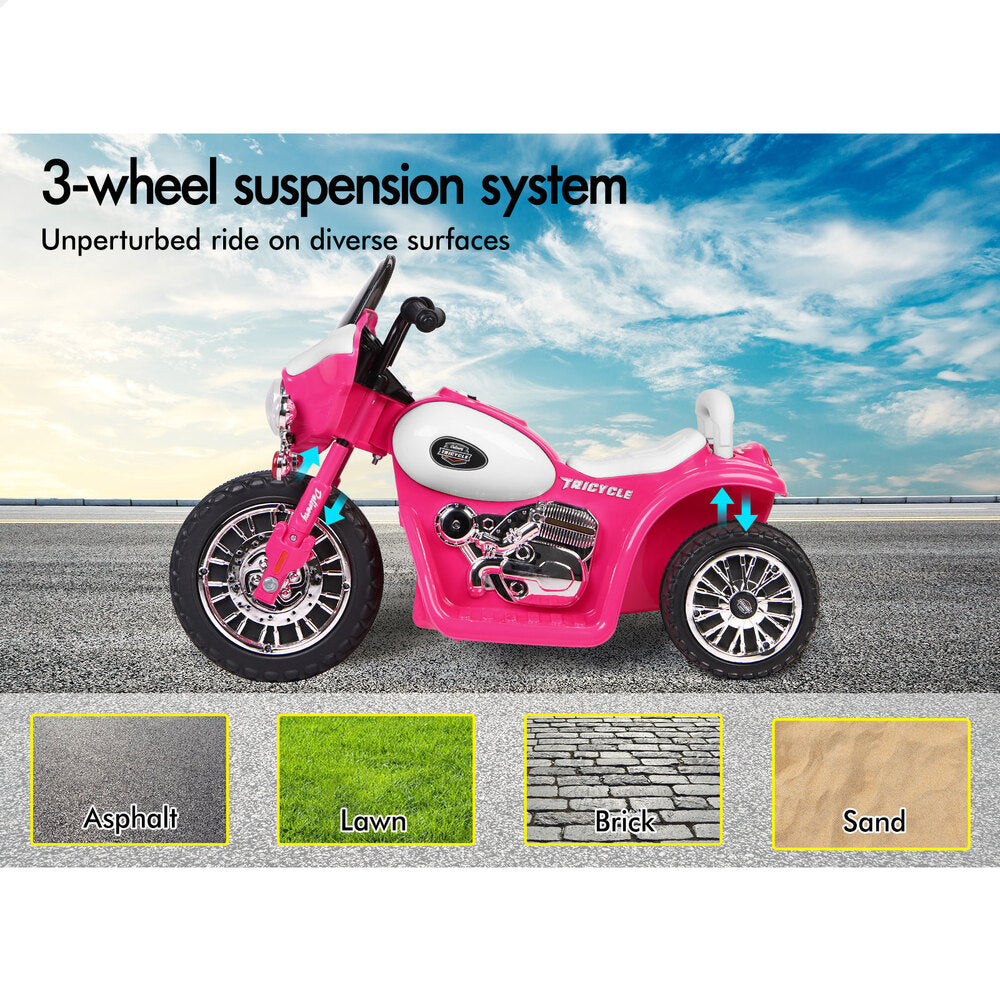 ALFORDSON Kids Ride On Car Electric Motorcycle 25W Motor Harley-Inspired Pink