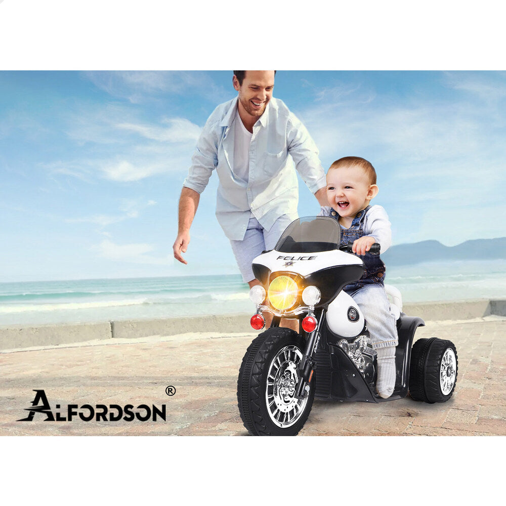 ALFORDSON Kids Ride On Car Electric Motorcycle 25W Motor Harley-Inspired Black