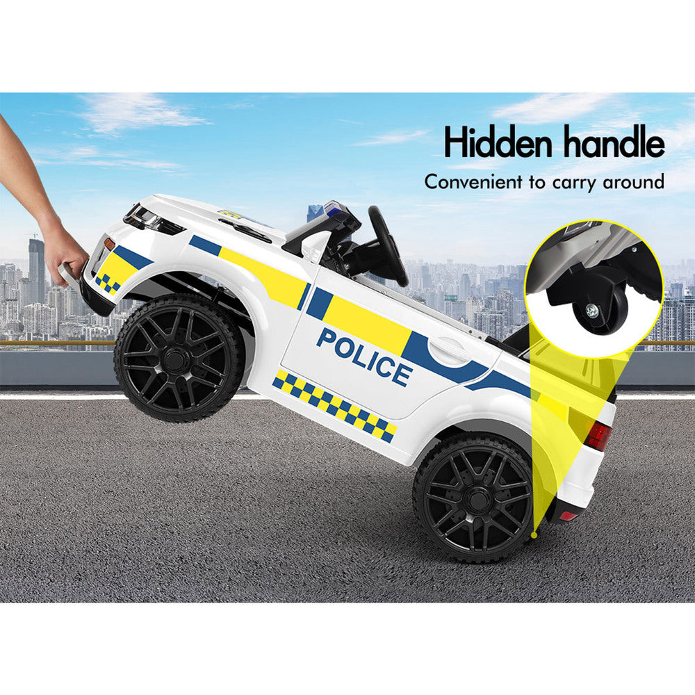 ALFORDSON Kids Police Ride On Car 12V Electric Toy Patrol Remote Control White