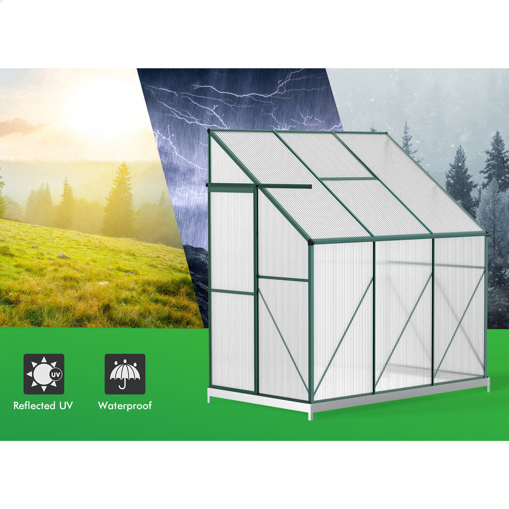 ALFORDSON Greenhouse Aluminium Polycarbonatel Greenhouse Garden Shed 1.9x1.3M