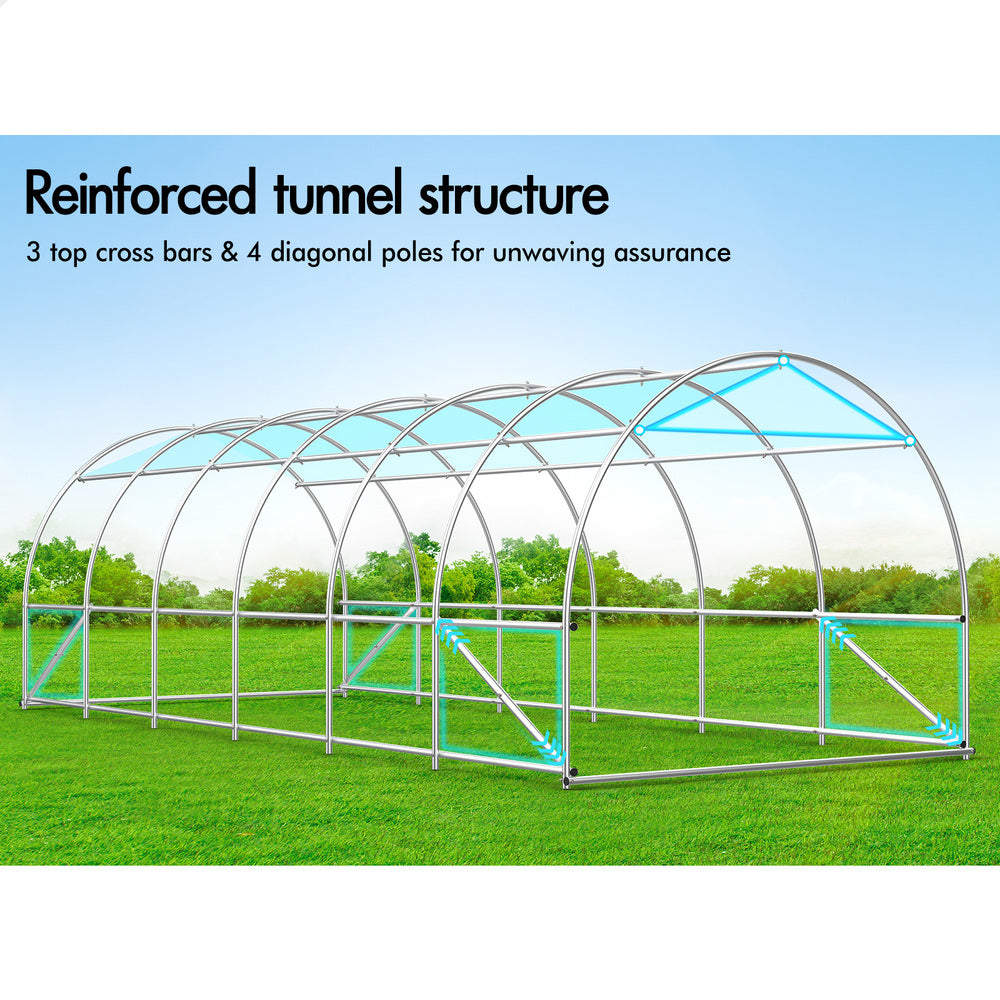 ALFORDSON Greenhouse Dome Shed Walk in Tunnel Plant Garden Storage Cover 6x3x2M