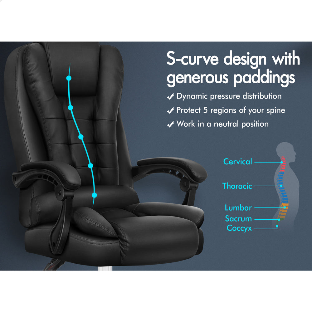 ALFORDSON Massage Office Chair Executive PU Leather Seat Gaming Computer Racer