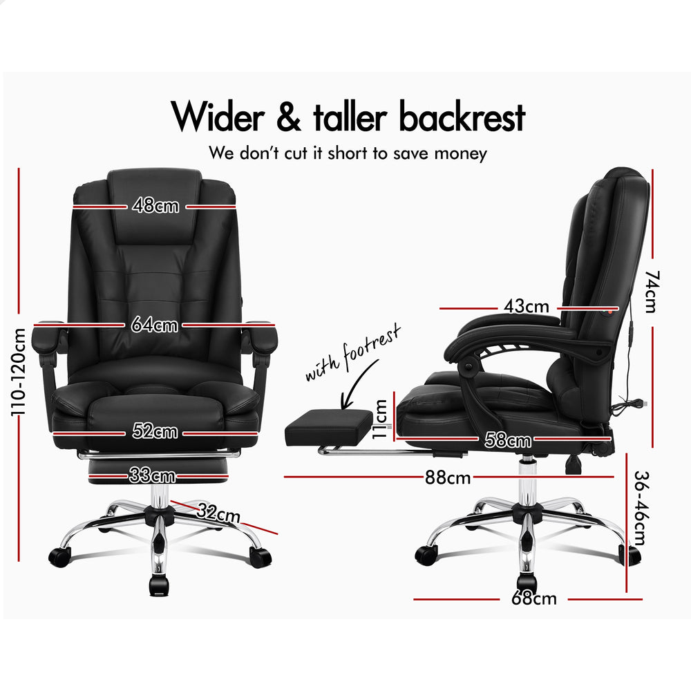 ALFORDSON Massage Office Chair Executive Seat Gaming PU Leather Computer Racer