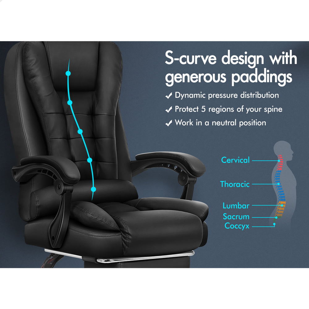 ALFORDSON Massage Office Chair Executive Seat Gaming PU Leather Computer Racer