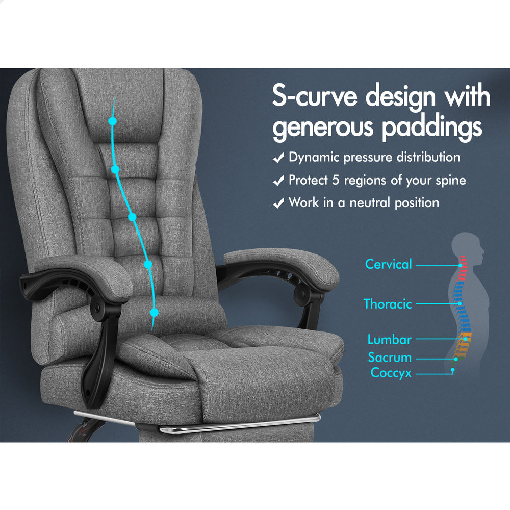 ALFORDSON Massage Office Chair Executive Seat Fabric Gaming Computer Racer