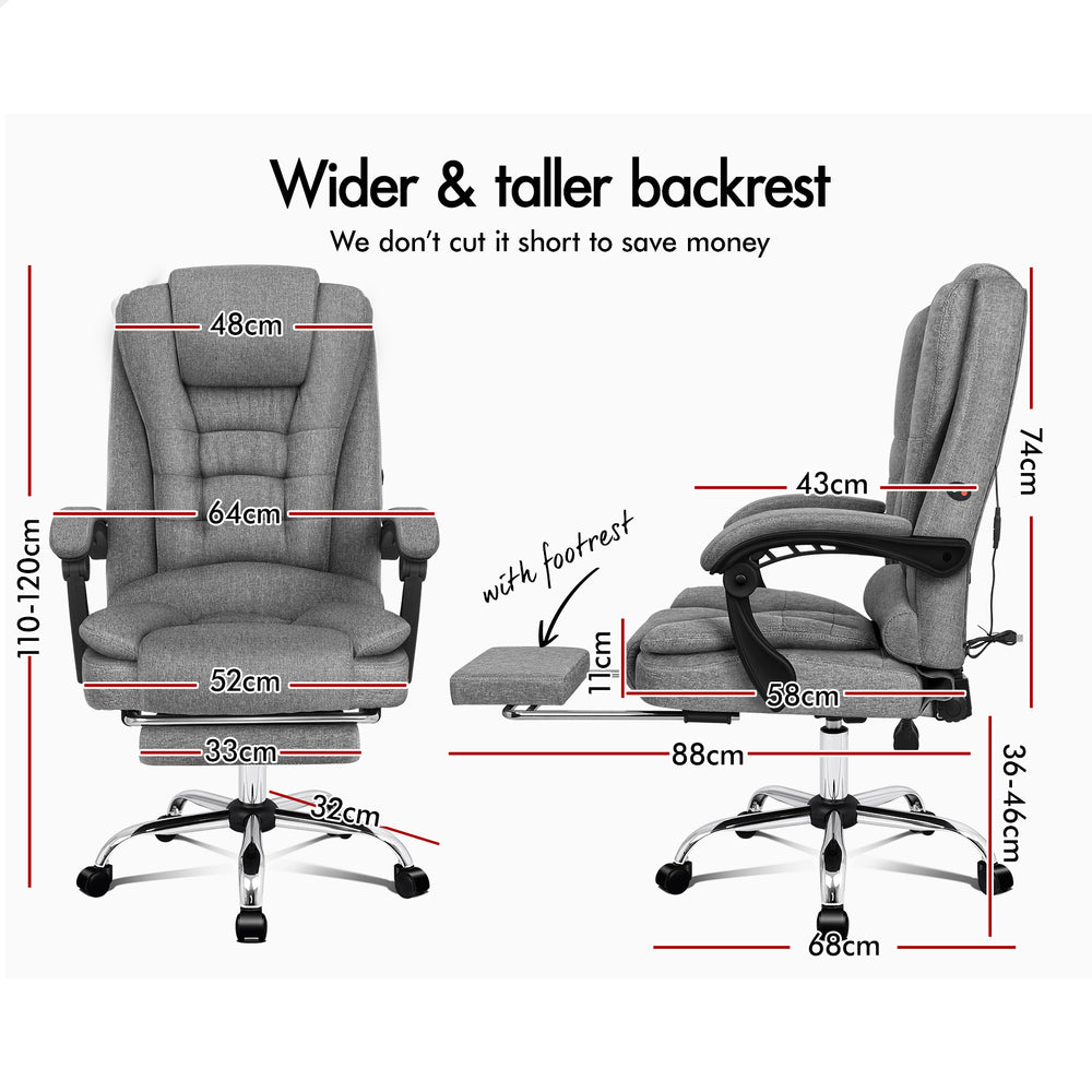 ALFORDSON Massage Office Chair Executive Seat Fabric Gaming Computer Racer