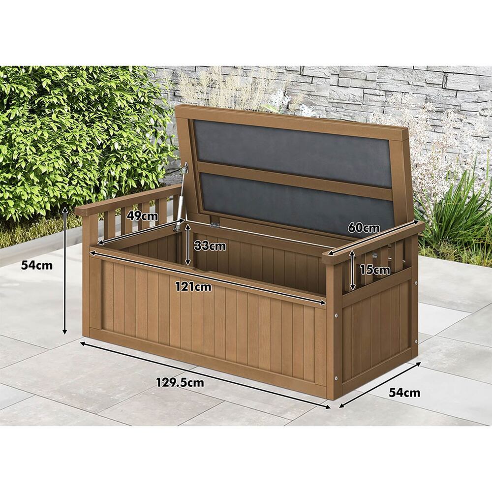 ALFORDSON Outdoor Storage Box Wooden Garden Bench Chest Tool Sheds Natural XL