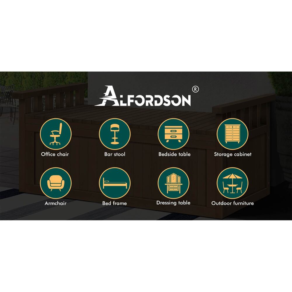 ALFORDSON Outdoor Storage Box Wooden Garden Bench Chest Tool Sheds Natural XL