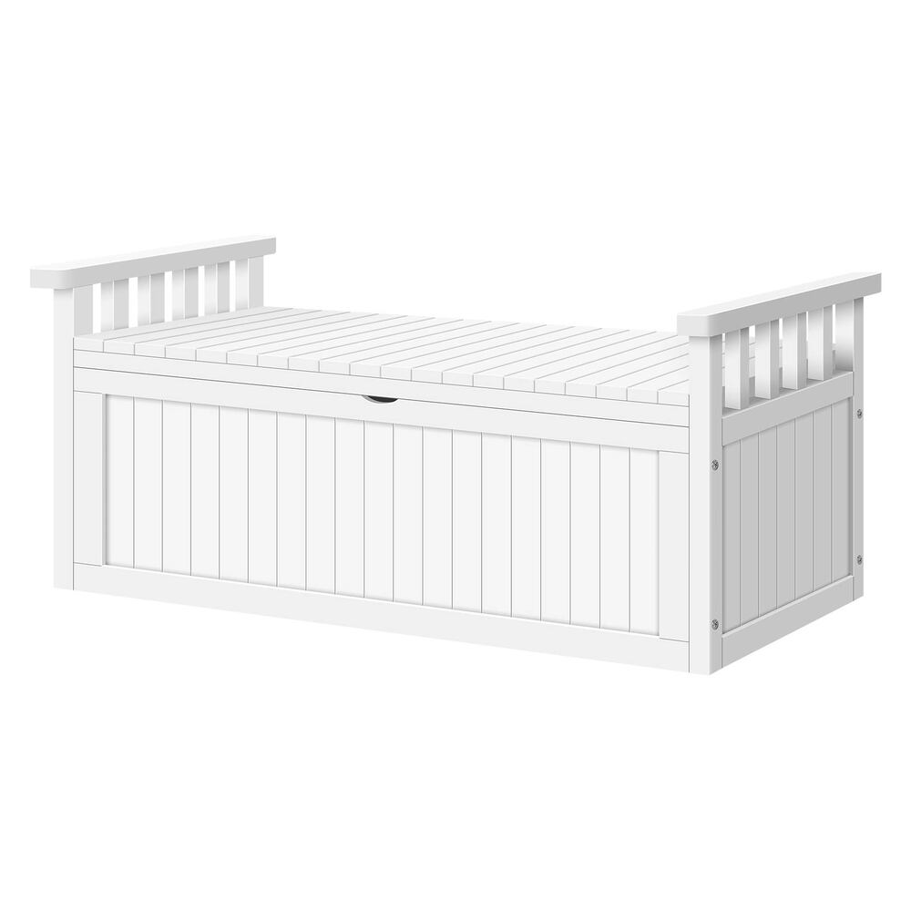 ALFORDSON Outdoor Storage Box Wooden Garden Bench Chest Tool Sheds White XL