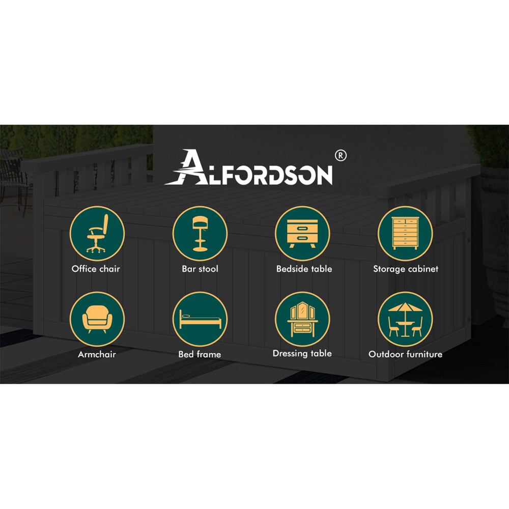 ALFORDSON Outdoor Storage Box Wooden Garden Bench Chest Tool Sheds White XL