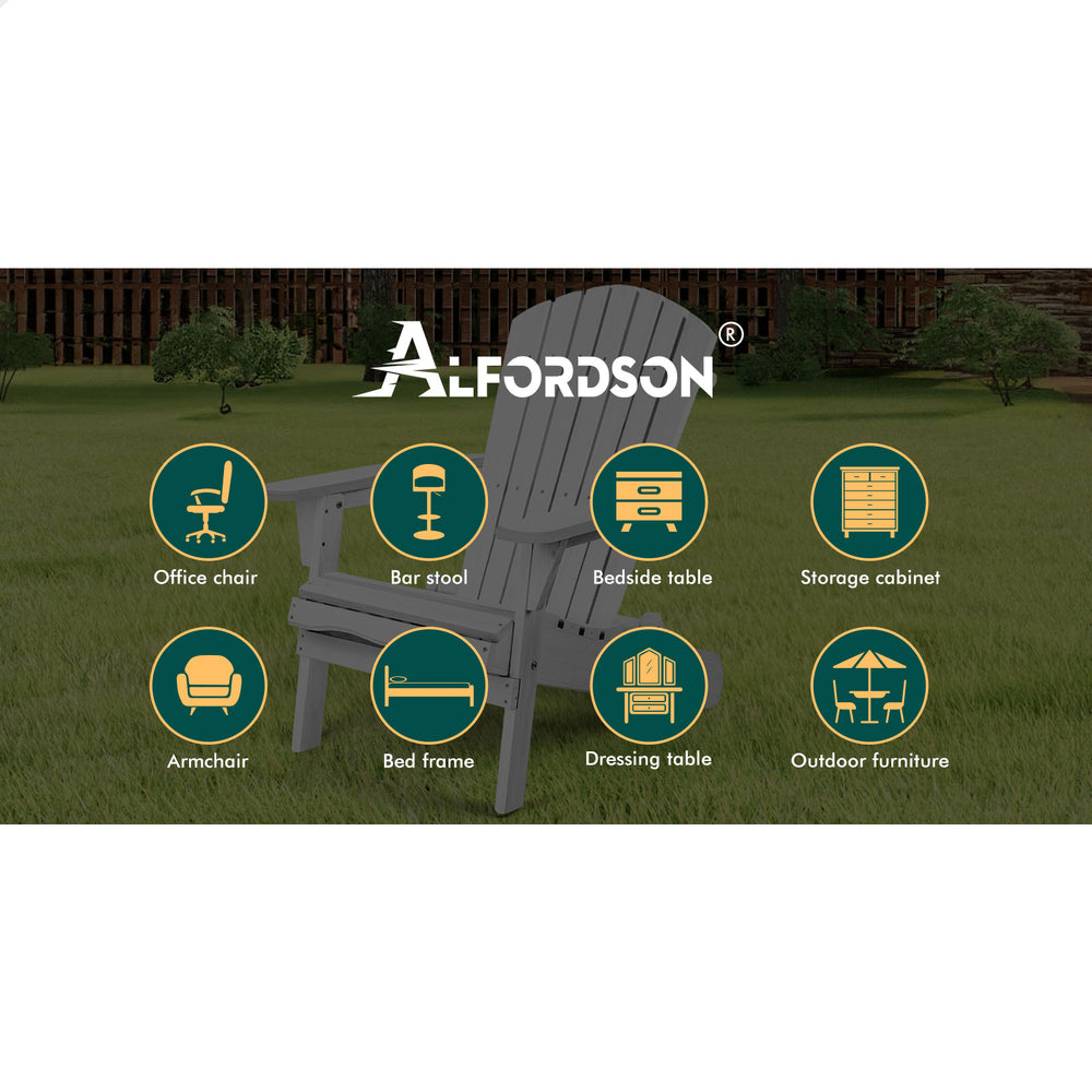 ALFORDSON Adirondack Chairs Wooden Outdoor Patio Furniture White