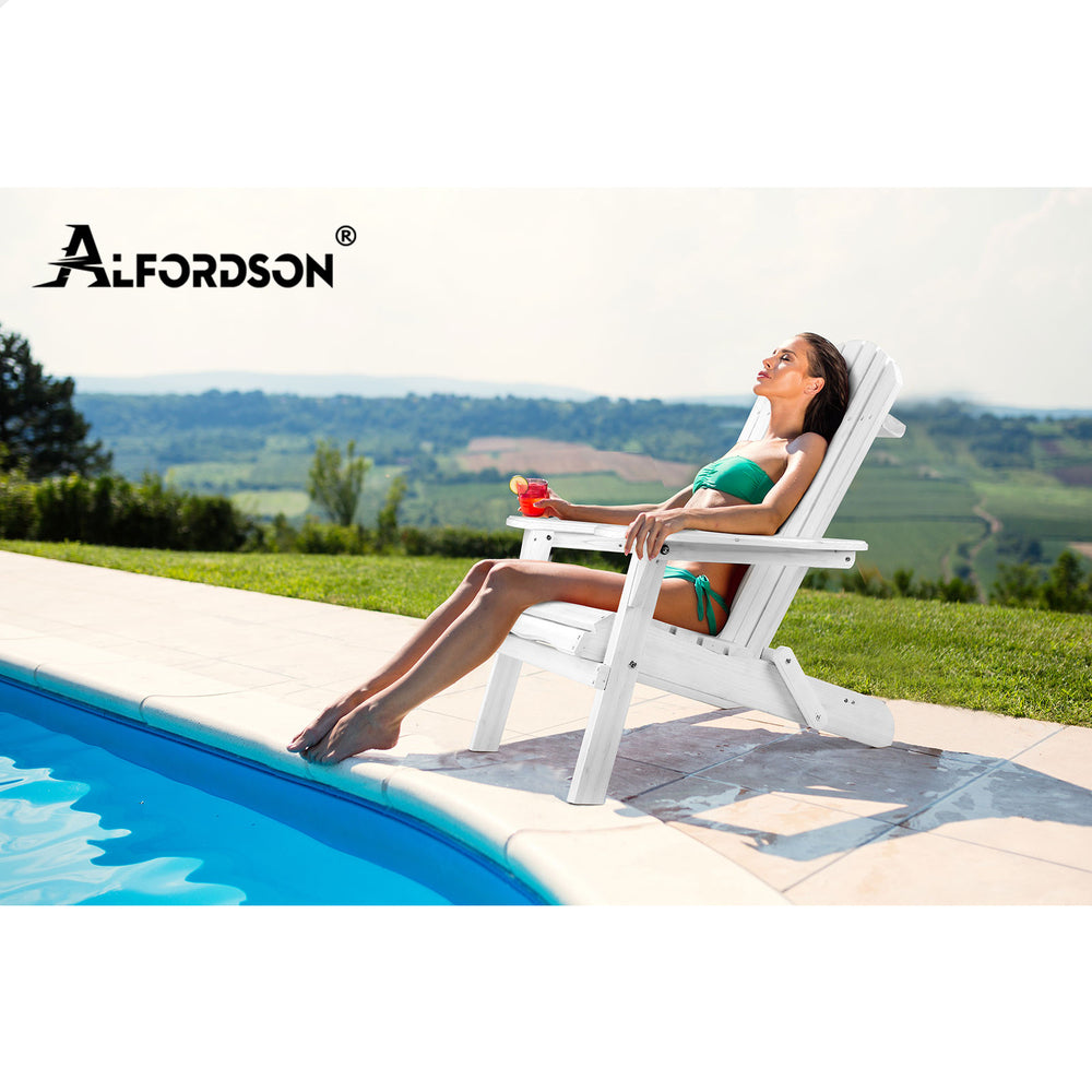 ALFORDSON Adirondack Chairs Wooden Outdoor Patio Furniture White