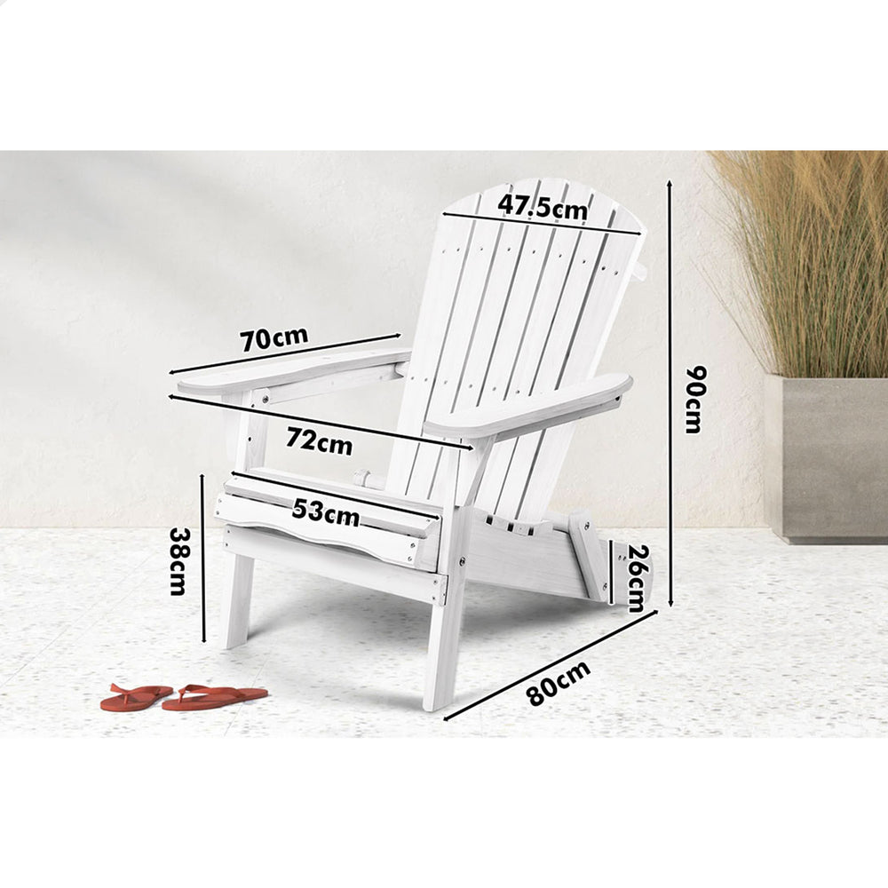 ALFORDSON Adirondack Chairs Wooden Outdoor Patio Furniture White