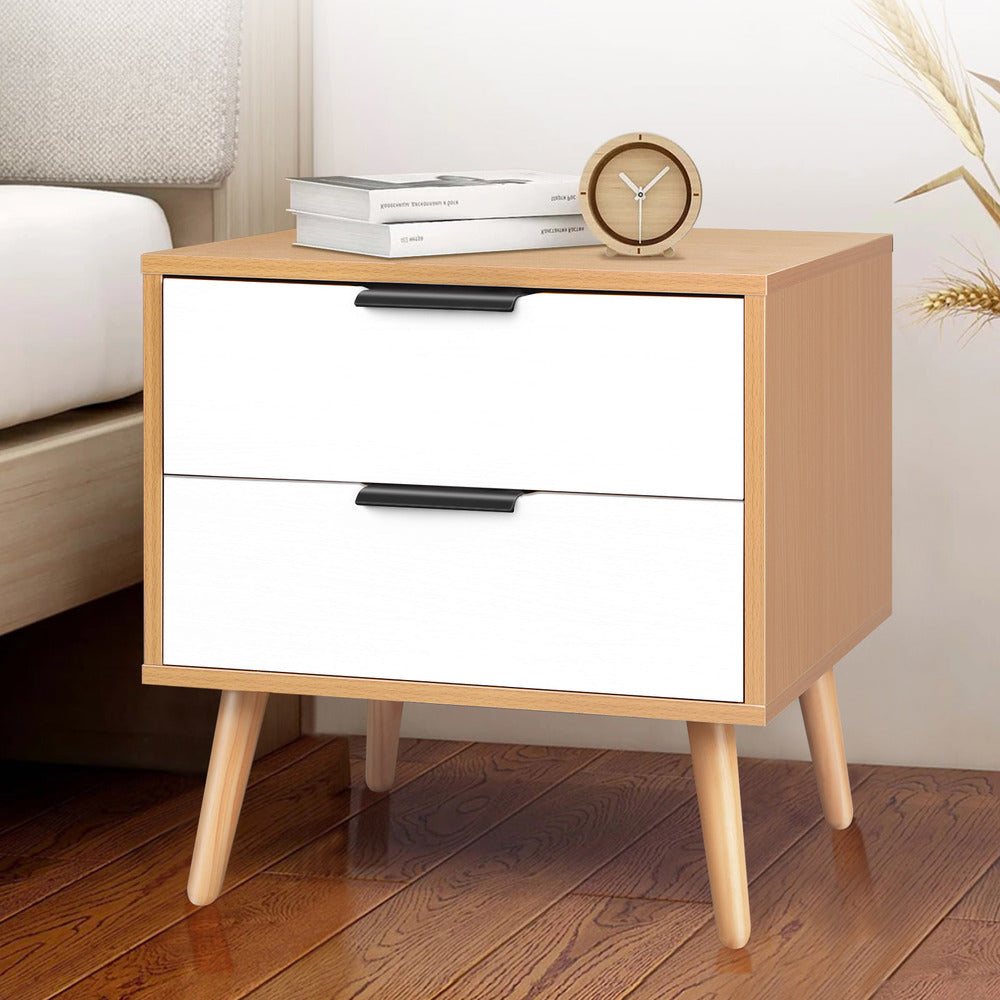 ALFORDSON Bedside Table Nightstand Side Storage Cabinet Scandinavian White