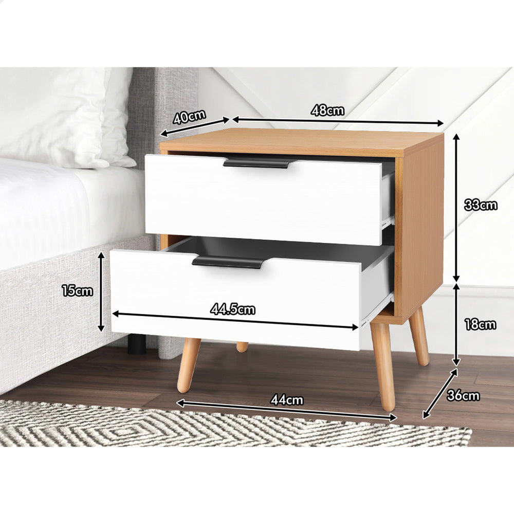 ALFORDSON Bedside Table Nightstand Side Storage Cabinet Scandinavian White