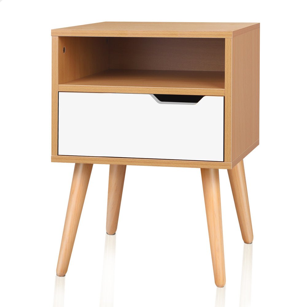 ALFORDSON Bedside Table Nightstand Side Storage Cabinet Scandinavian White