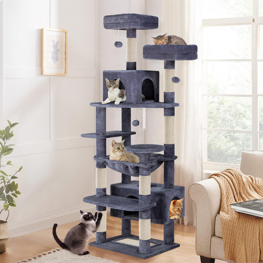 BEASTIE Cat Tree Tower Scratching Post Scratcher Condo House Furniture Grey 184