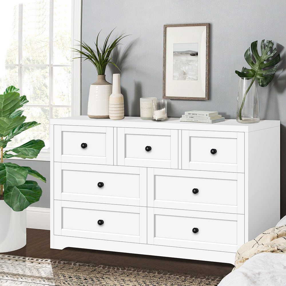 ALFORDSON 7 Chest of Drawers Hamptons Storage Cabinet Dresser Tallboy White