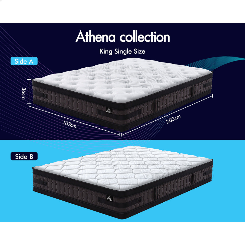 STARRY EUCALYPT Mattress Pocket Spring King Single Latex Euro Top 36cm Athena