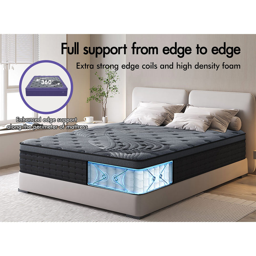 STARRY EUCALYPT Mattress Pocket Spring Double Size Latex Euro Top 34cm 5 zone