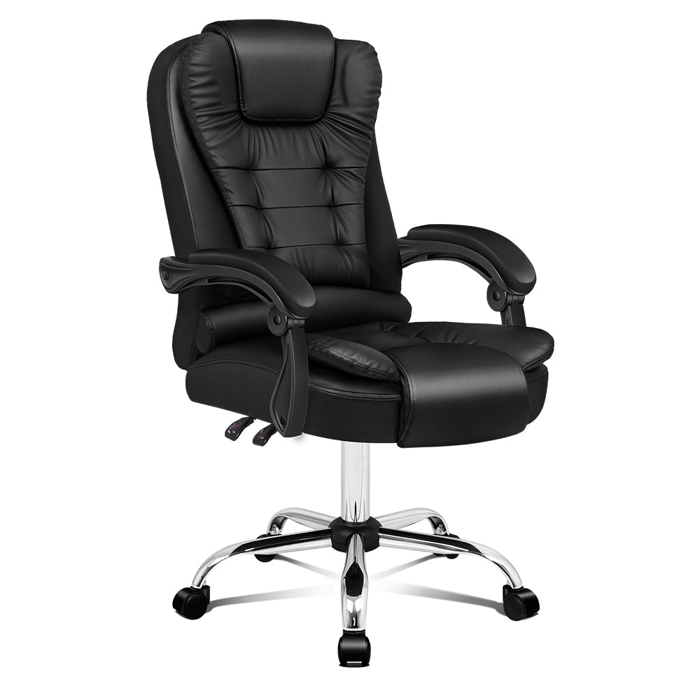 ALFORDSON Office Chair PU Leather Seat Black